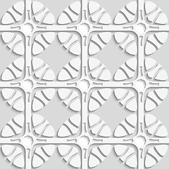 Image showing Geometric flowers on gray seamless