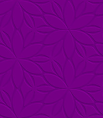 Image showing Purple floral ornament embossed seamless