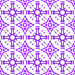 Image showing Geometric ornament with violet seamless