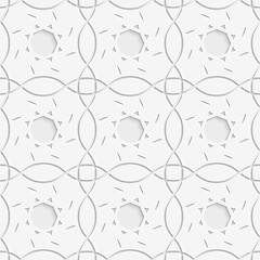 Image showing White squares and geometric flowers seamless