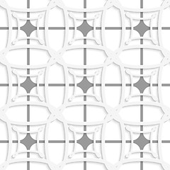 Image showing White geometric ornament with gray net seamless