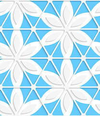 Image showing Floral with net and blue seamless