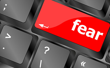 Image showing fear button on computer pc keyboard key