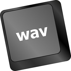 Image showing wav word on keyboard keys button