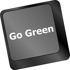 Image showing A keyboard with a key reading Go Green