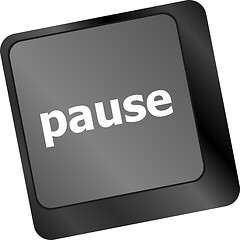 Image showing Computer keyboard with pause key - business concept