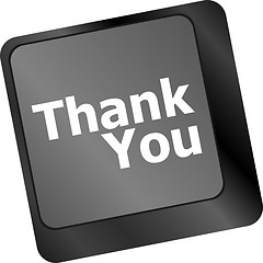 Image showing Computer keyboard with Thank You key, business concept