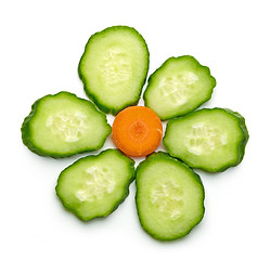 Image showing Flower made of raw vegetables