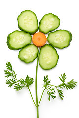 Image showing Flower made of raw vegetables