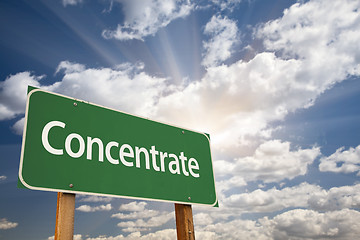 Image showing Concentrate Green Road Sign