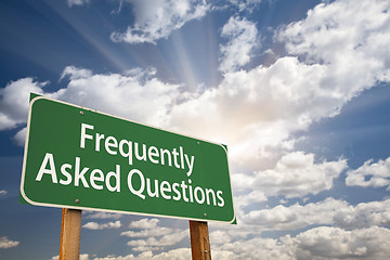 Image showing Frequently Asked Questions Green Road Sign