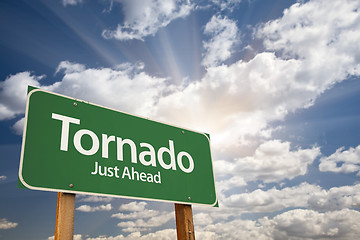 Image showing Tornado Green Road Sign