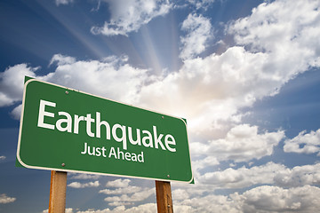 Image showing Earthquake Green Road Sign