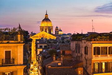 Image showing Cityscape of Rome, Italy in sunset.