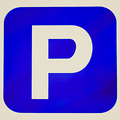 Image showing Retro look Parking sign