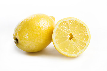 Image showing Fresh lemons on a white background