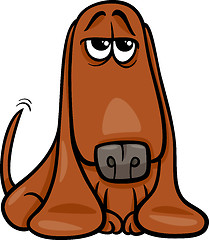 Image showing funny basset dog cartoon illustration