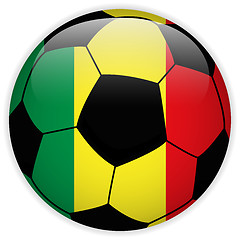 Image showing Mali Flag with Soccer Ball Background