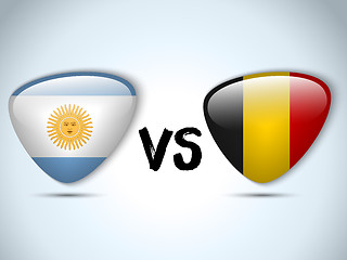 Image showing Argentina versus Belgium Flag Soccer Game