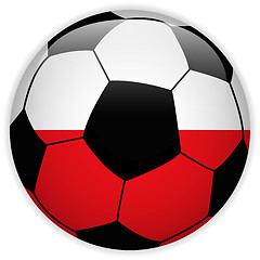 Image showing Poland Flag with Soccer Ball Background