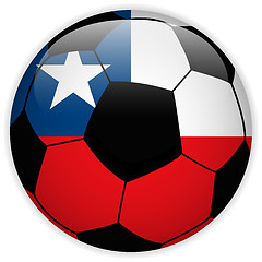 Image showing Chile Flag with Soccer Ball Background