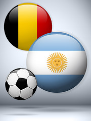 Image showing Argentina versus Belgium Flag Soccer Game