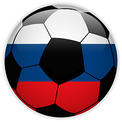 Image showing Russia Flag with Soccer Ball Background