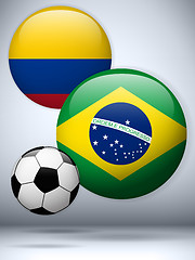 Image showing Brazil versus Colombia Flag Soccer Game