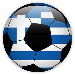 Image showing Greece Flag with Soccer Ball Background