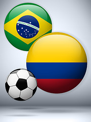 Image showing Brazil versus Colombia Flag Soccer Game