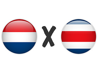 Image showing Netherlands versus Costa Rica Flag Soccer Game