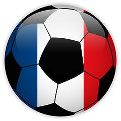 Image showing France Flag with Soccer Ball Background