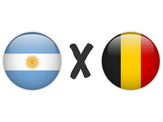 Image showing Argentina versus Belgium Flag Soccer Game