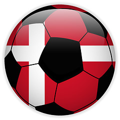 Image showing Denmark Flag with Soccer Ball Background