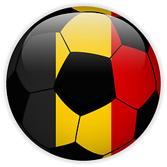 Image showing Belgium Flag with Soccer Ball Background