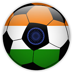 Image showing India Flag with Soccer Ball Background