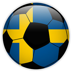 Image showing Sweden Flag with Soccer Ball Background