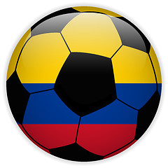 Image showing Colombia Flag with Soccer Ball Background