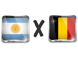 Image showing Argentina versus Belgium Flag Soccer Game
