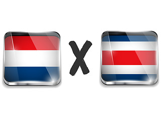 Image showing Netherlands versus Costa Rica Flag Soccer Game