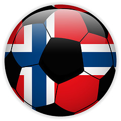 Image showing Norway Flag with Soccer Ball Background