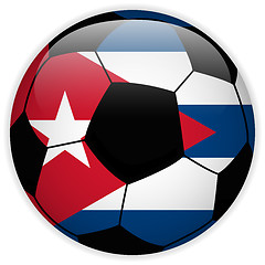 Image showing Cuba Flag with Soccer Ball Background