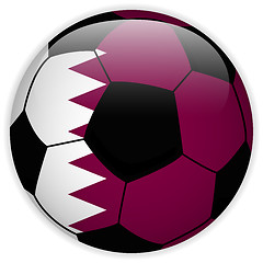 Image showing Qatar Flag with Soccer Ball Background