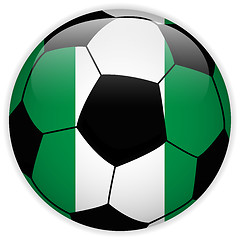Image showing Nigeria Flag with Soccer Ball Background