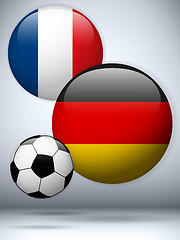 Image showing Germany versus France Flag Soccer Game