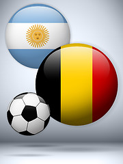 Image showing Argentina versus Belgium Flag Soccer Game