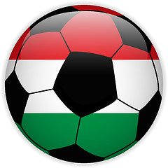 Image showing Hungary Flag with Soccer Ball Background