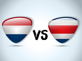 Image showing Netherlands versus Costa Rica Flag Soccer Game