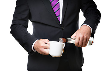 Image showing Business man with alcohol