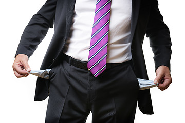 Image showing Business man empty pockets